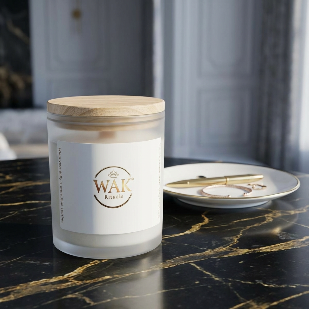 Natural Wood Wick Aromatic Candle, White