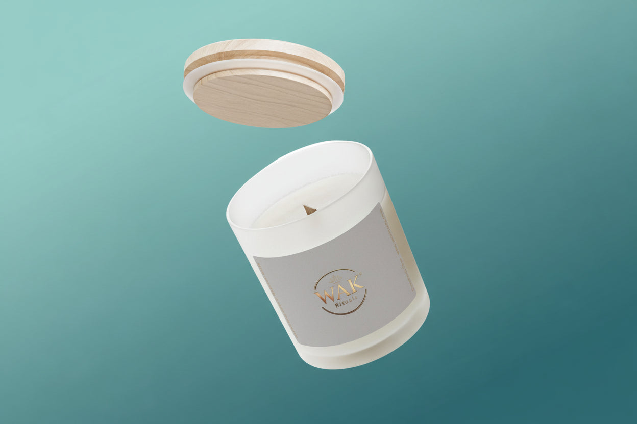 Natural Wood Wick Aromatic Candle, Stone