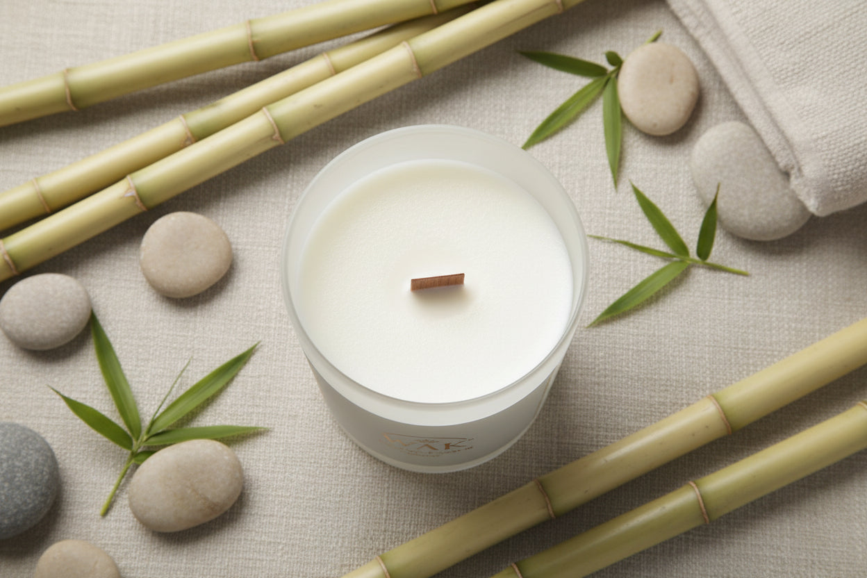 Natural Wood Wick Aromatic Candle, Stone