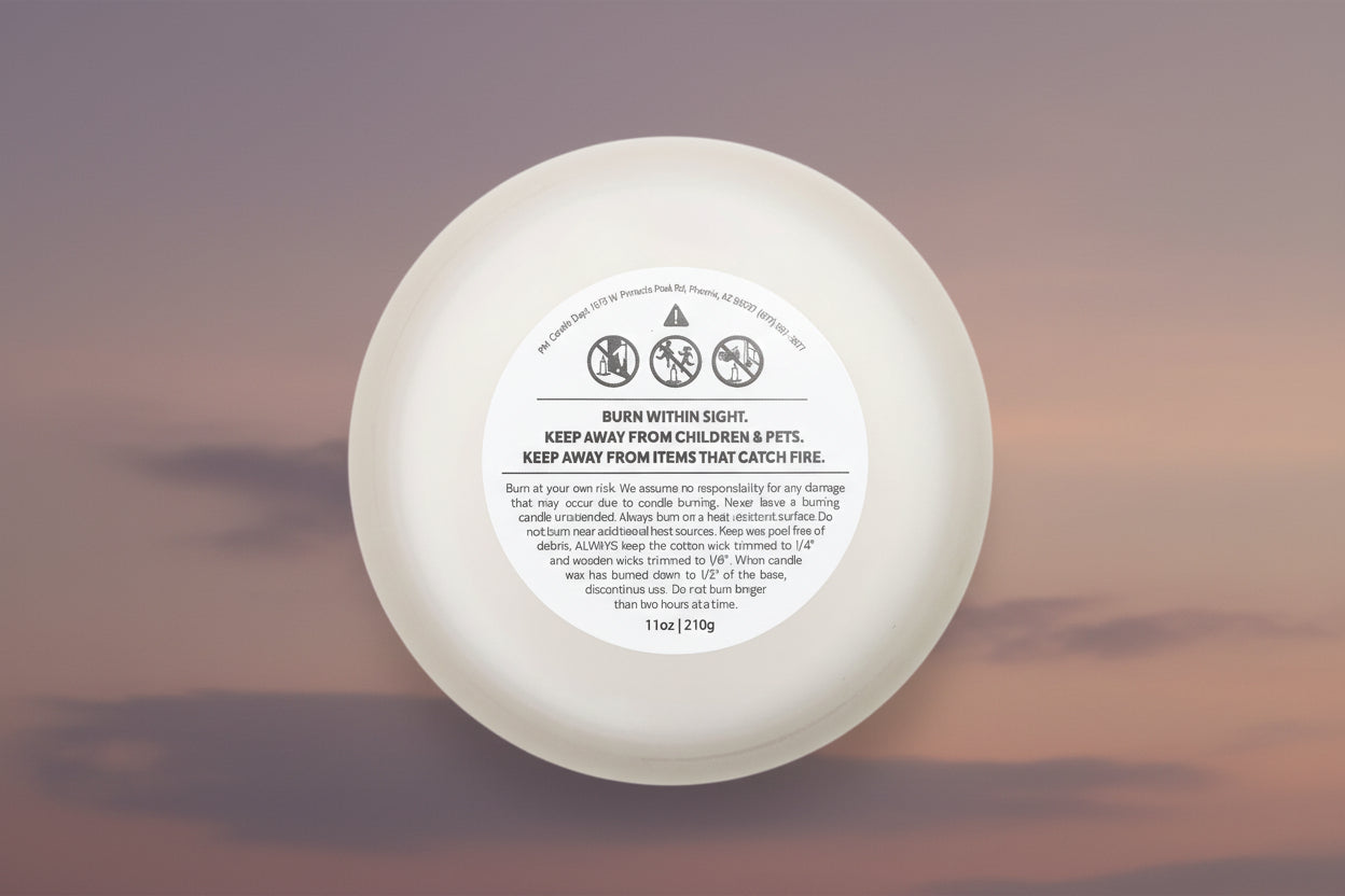 Natural Wood Wick Aromatic Candle, White