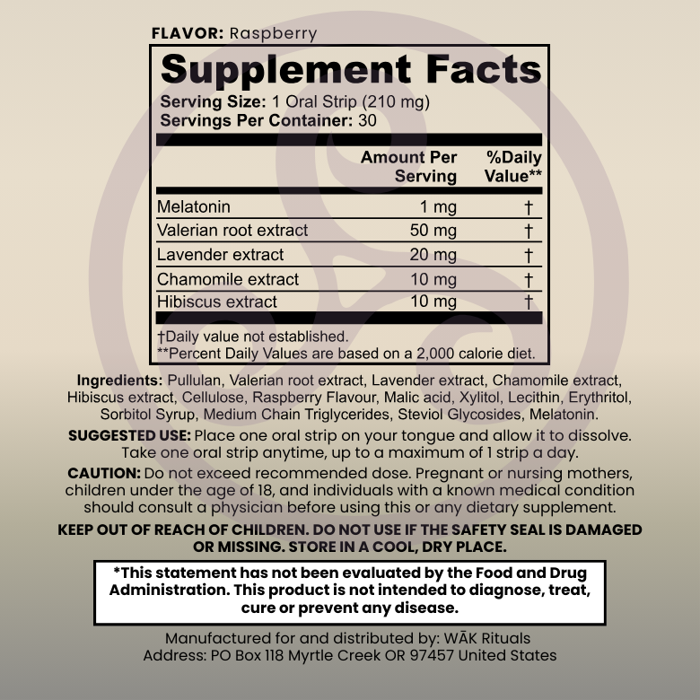 WĀK CALM Relaxation Ritual Melt Strips