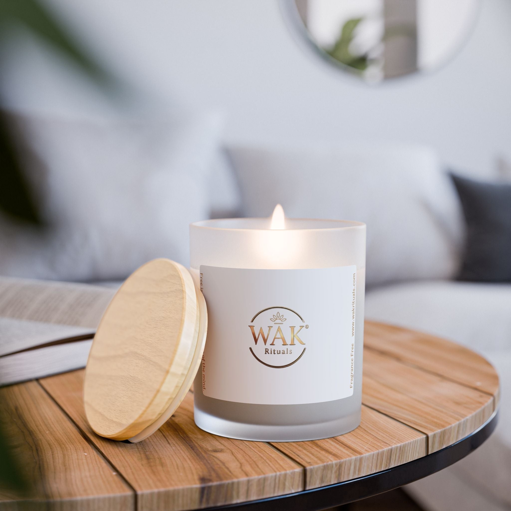 Natural Wood Wick Aromatic Candle, White