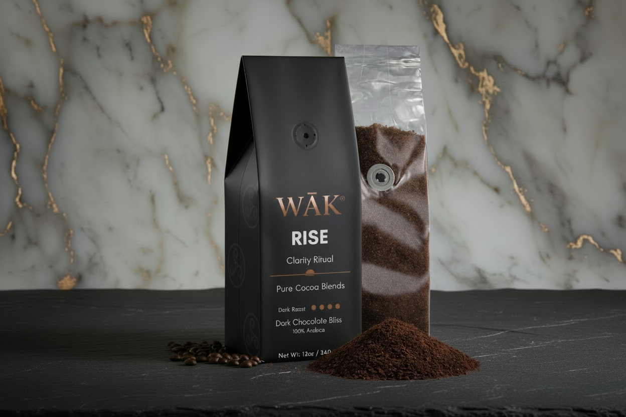 WĀK® RISE Clarity Ritual Coffee, Dark Chocolate Bliss, Dark Roast